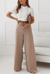 Wide Leg High Waist Casual Pants